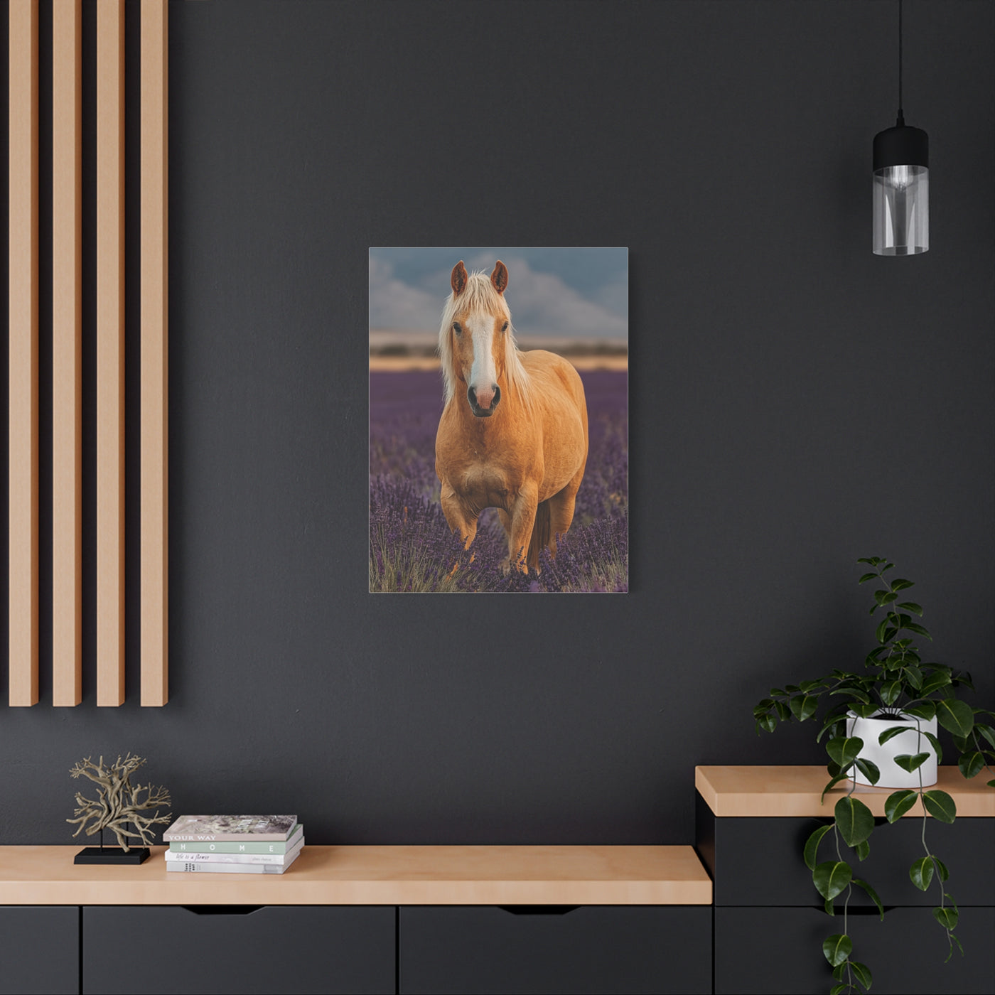 Palomino in Lavender Field Wall Art & Canvas Print