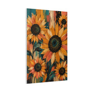 Rustic Color-Wash Sunflower Panel Wall Art & Canvas Print