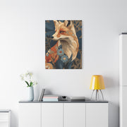 Patchwork Textile Fox Folk Art Wall Art & Canvas Print