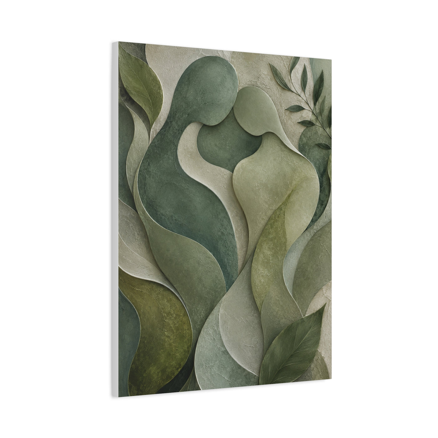 Biophilic Jade Embrace Abstract Wall Art & Canvas Print