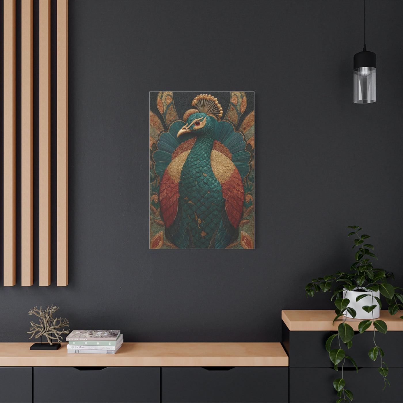 Regal Peacock Ornamental Wall Art & Canvas Print