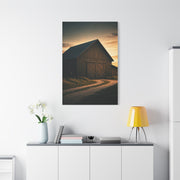Country Road Barn at Dusk Wall Art & Canvas Prints