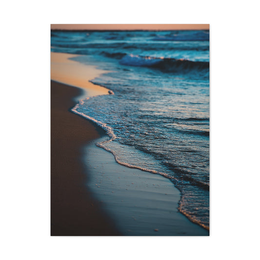 Gentle Sunset Waves on Quiet Shoreline Wall Art & Canvas Print