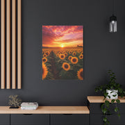 Golden Horizon Sunflower Field Wall Art & Canvas Print