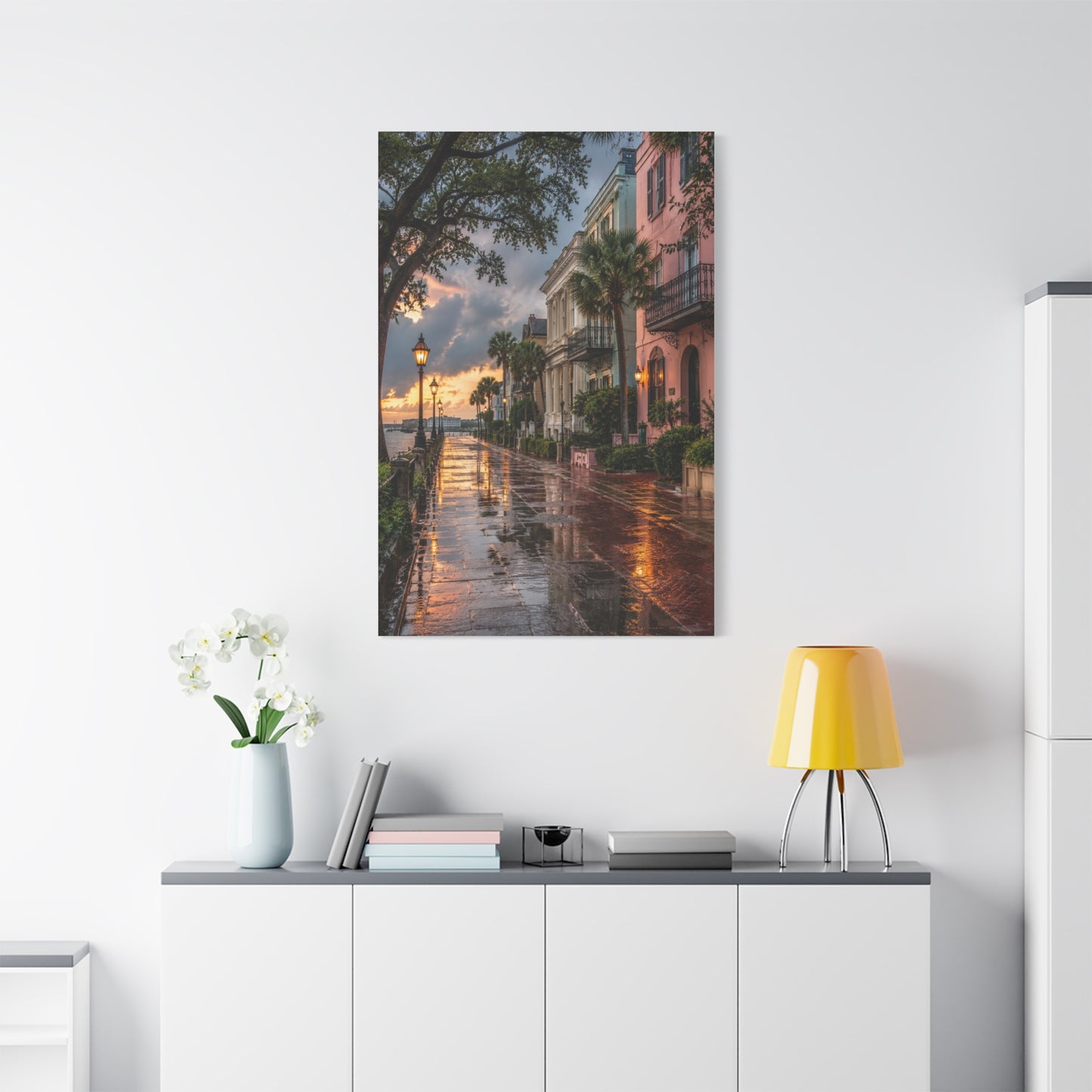 Charleston Battery District After Rain Wall Art & Canvas Print