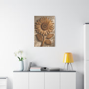 Handwoven Natural Sunflower Textile Wall Art & Canvas Print