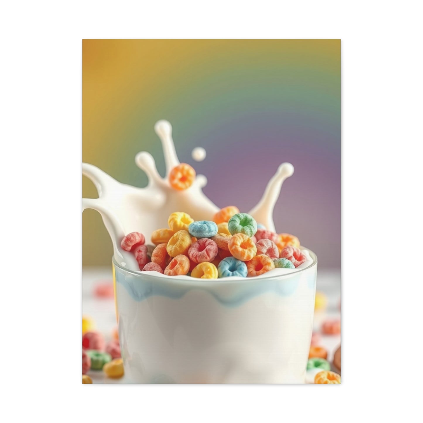 Fruit Loops in Milk Art Premium Canvas 18 Wall Art & Canvas Print