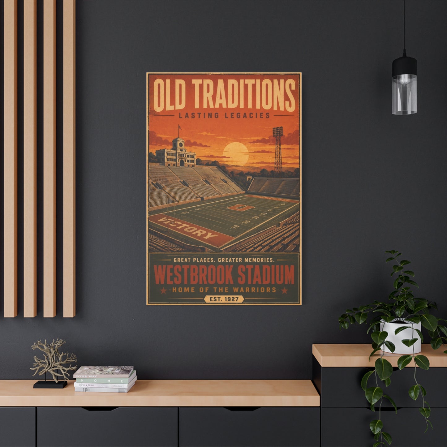 Westbrook Stadium Vintage Legacy Sports Wall Art & Canvas Print