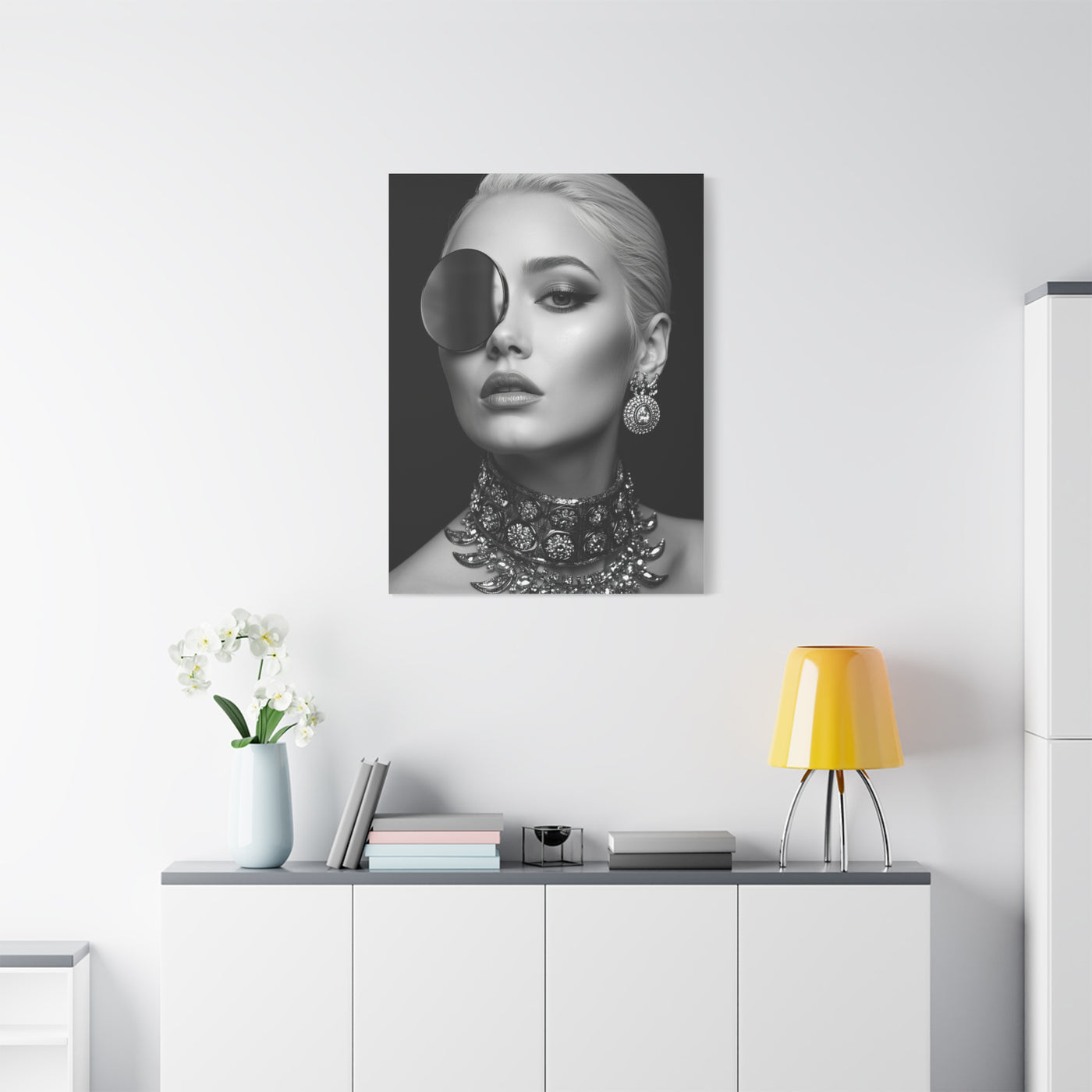 Monochrome Luxury Disc Portrait Wall Art & Canvas Print