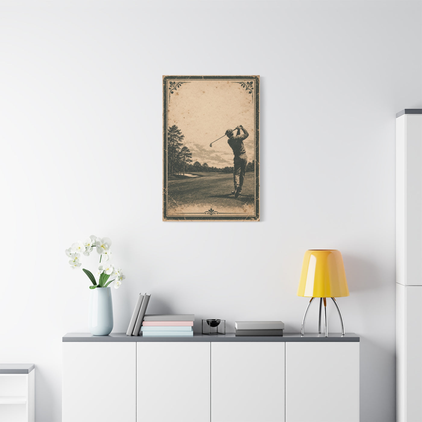Vintage Tournament Poster Golfer Wall Art & Canvas Print