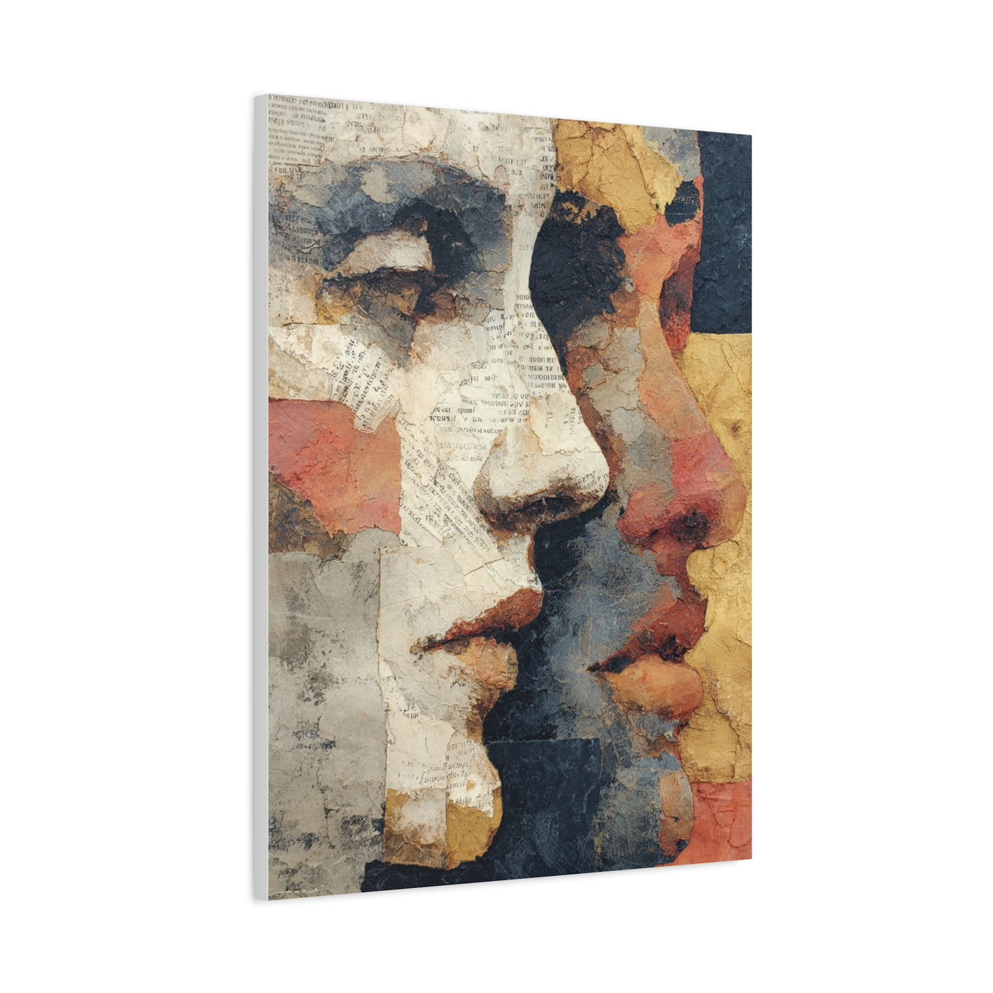 Dual Faces Collage Abstraction Wall Art & Canvas Print