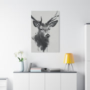 Minimal Ink Wash Deer Portrait Wall Art & Canvas Print