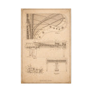 Grand Piano Blueprint Study Wall Art & Canvas Print