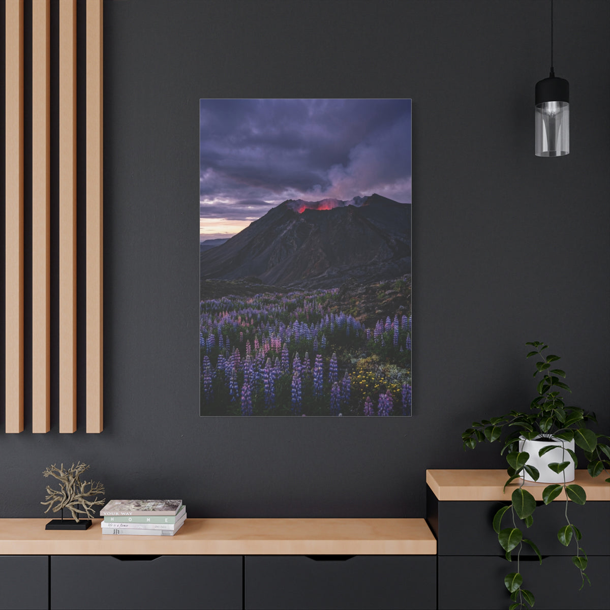 Volcanic Twilight & Wild Lupines Wall Art & Canvas Print