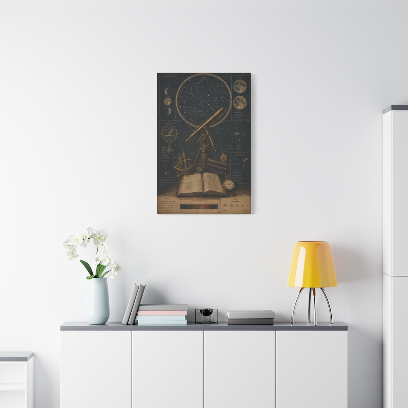 Antique Telescope & Celestial Study Wall Art & Canvas Print