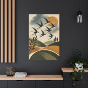 Minimalist Bird Silhouette Landscape Wall Art & Canvas Print