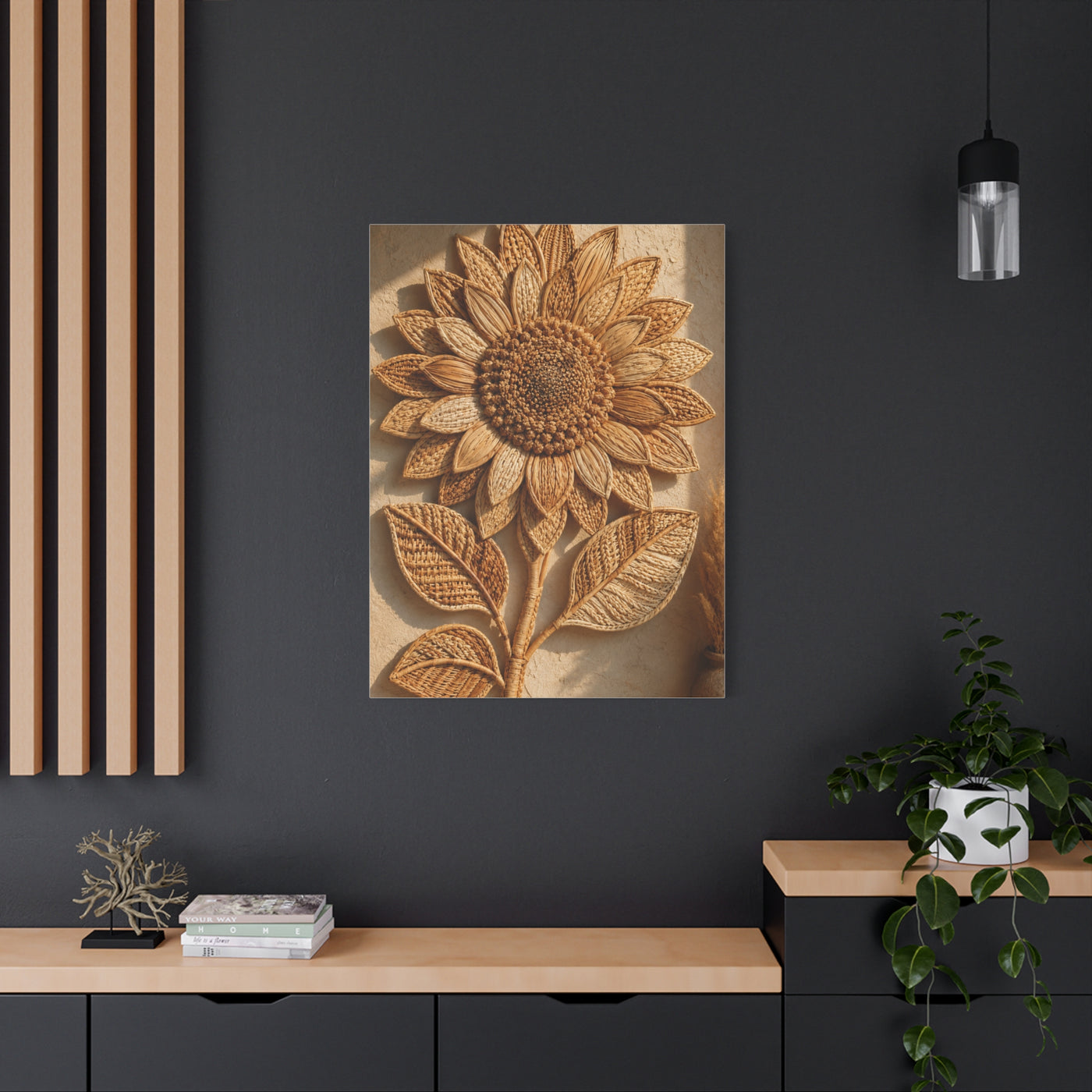 Artisan Woven Sunflower Relief Wall Art & Canvas Print