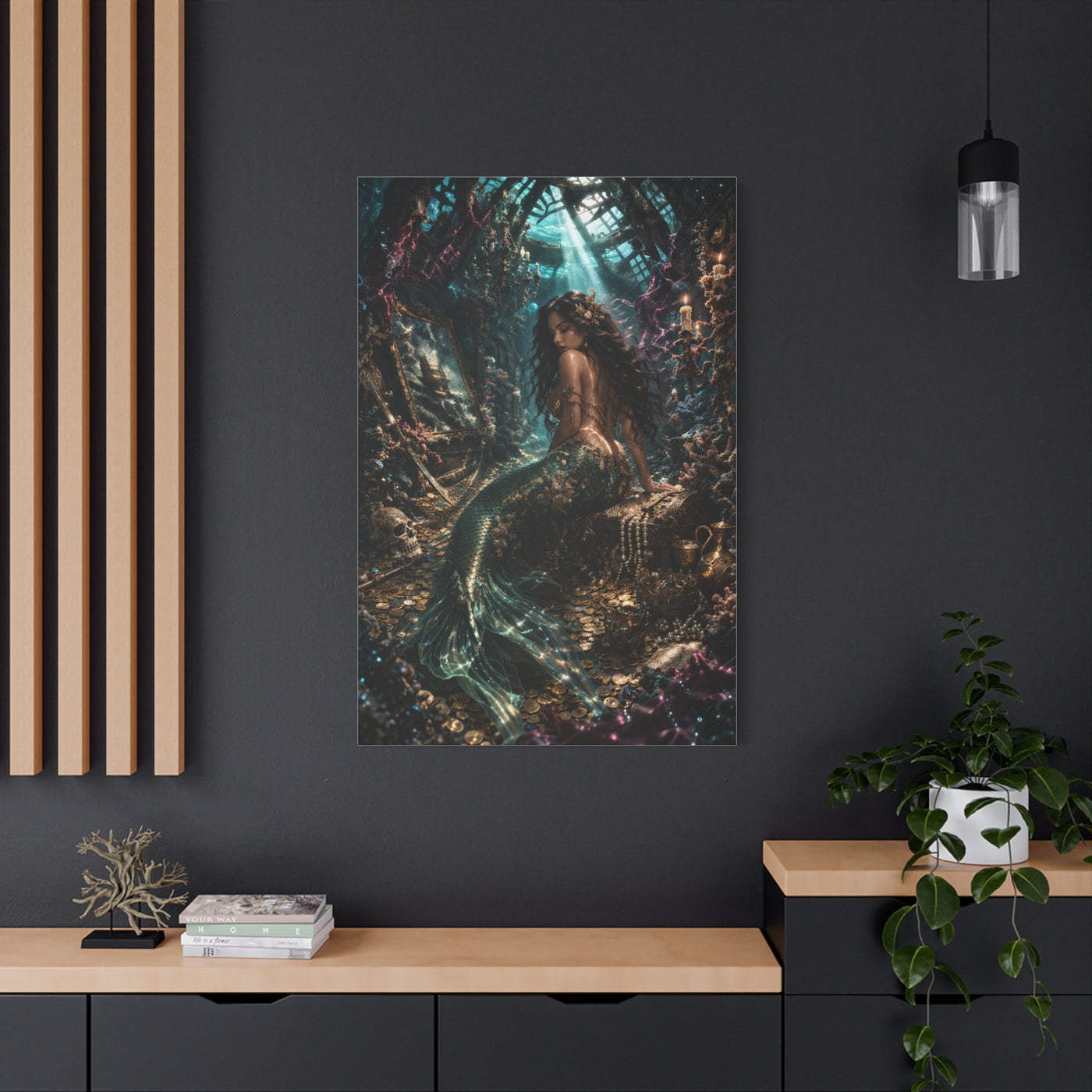 Sunken Treasure Mermaid Chamber Wall Art & Canvas Print