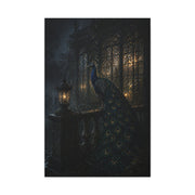 Gothic Night Peacock Balcony Wall Art & Canvas Print