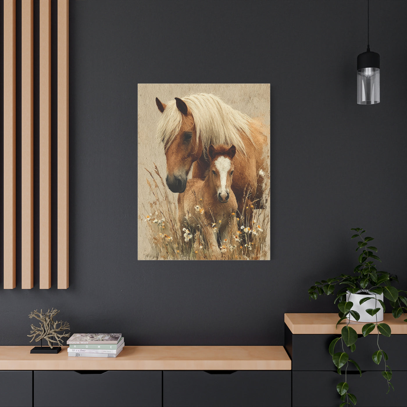 Mare and Foal Tender Bond Wall Art & Canvas Print