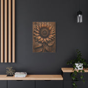 Carved Wooden Sunflower Relief Wall Art & Canvas Print