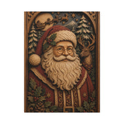 Layered Wooden Santa Relief Wall Art & Canvas Print