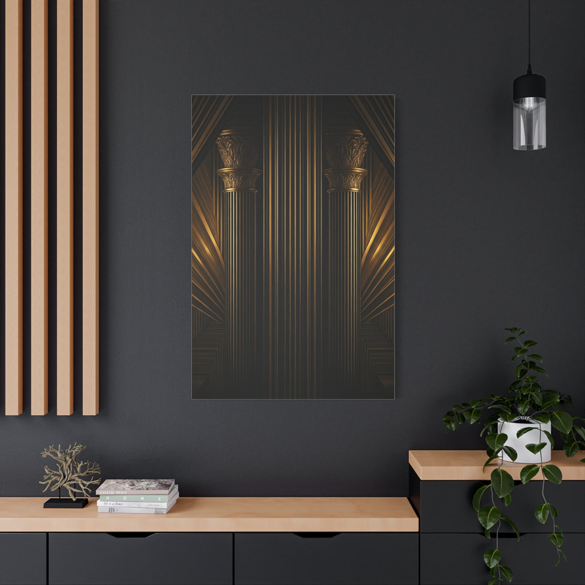 Golden Pillars Art Deco Grandeur Wall Art & Canvas Prints