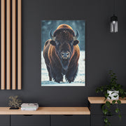 Winter American Bison in Snow Landscape Wall Art & Canvas Print