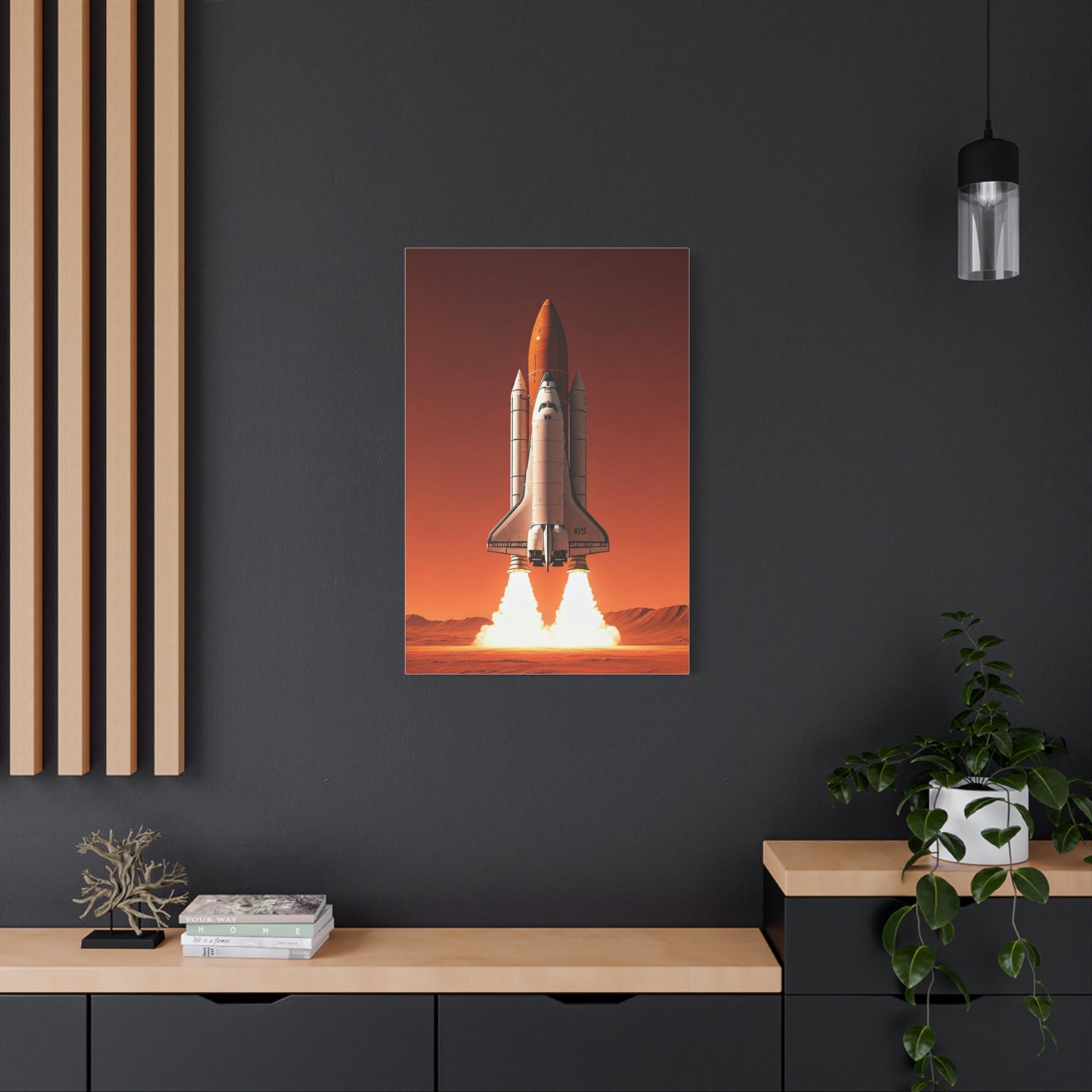 Red Sky Rocket Launch Wall Art & Canvas Prints