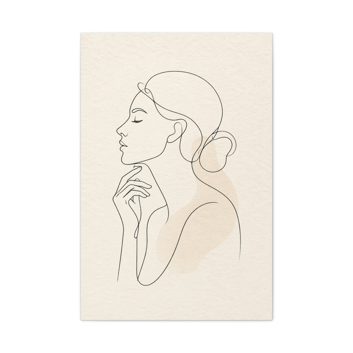 Minimal Continuous Line Portrait Wall Art & Canvas Print