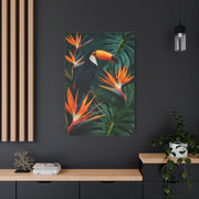 Tropical Toucan & Bird of Paradise Luxe Jungle Tropical Wall Art & Canvas Print