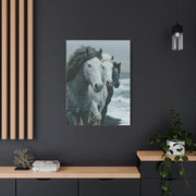 Coastal Wild Horses Storm Run Wall Art & Canvas Print