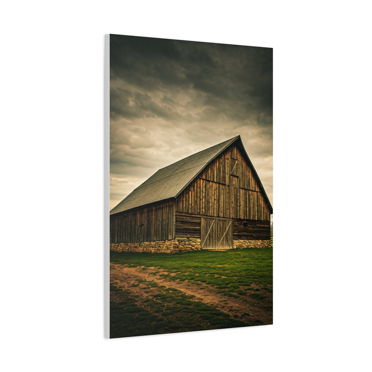 Weathered Stone Base Barn Wall Art & Canvas Prints