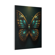 Emerald Gold Butterfly Symmetry Portrait Wall Art & Canvas Prints