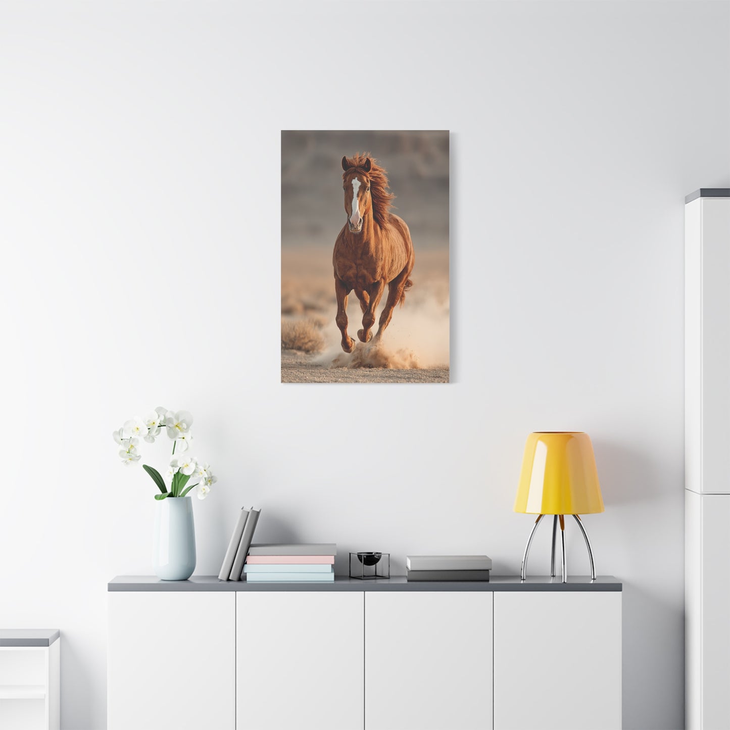 Running Chestnut Stallion Power Wall Art & Canvas Print