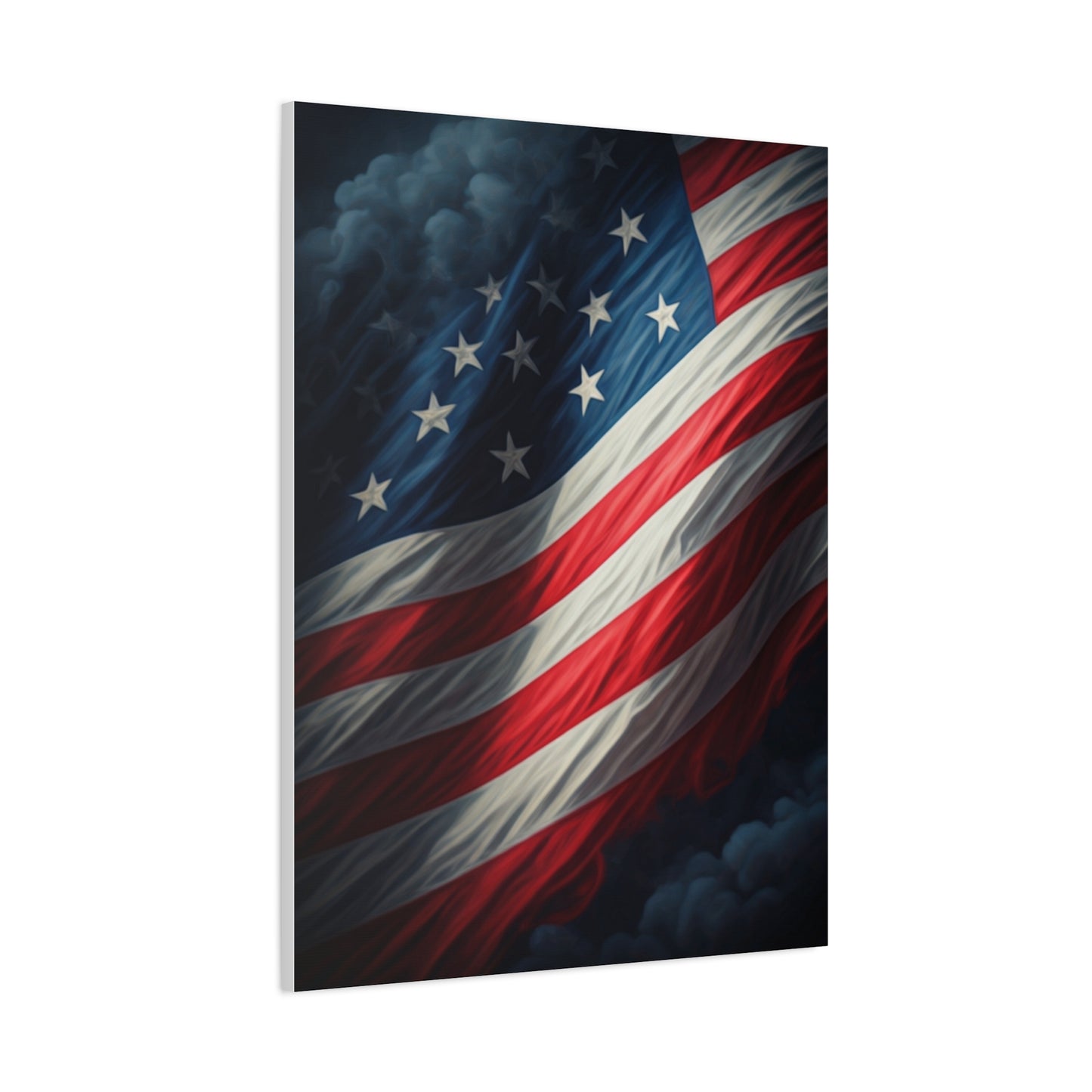 Stormlit American Flag Strength Wall Art & Canvas Prints