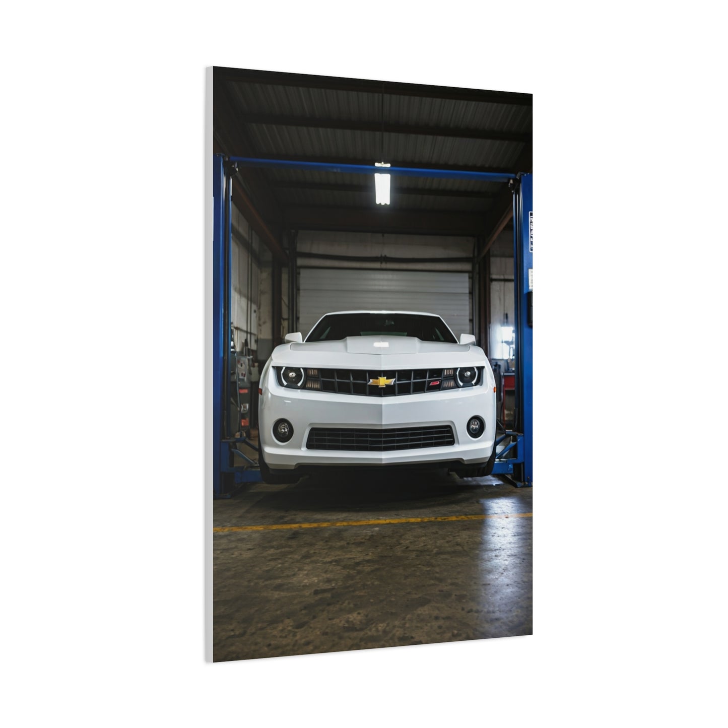Chevrolet Camaro SS Hydraulic Lift Workshop Scene Wall Art & Canvas Prints