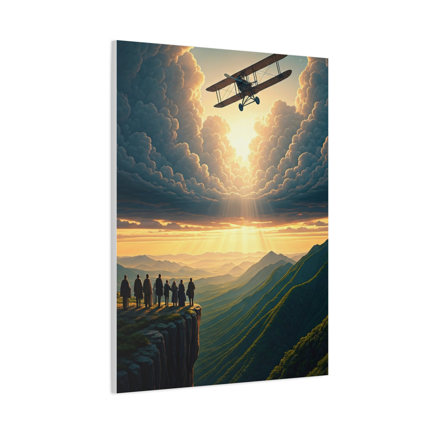 Vintage Airfield Dreams at Sunrise Wall Art & Canvas Prints