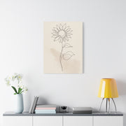 Minimal Line Art Sunflower Wall Art & Canvas Print