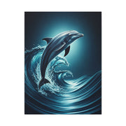 Dolphin Leaping Through Blue Ocean Waves Wall Art & Canvas Prints