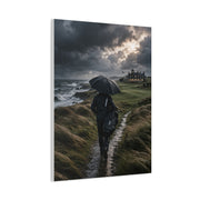 Stormy Seaside Golfer Journey Wall Art & Canvas Print