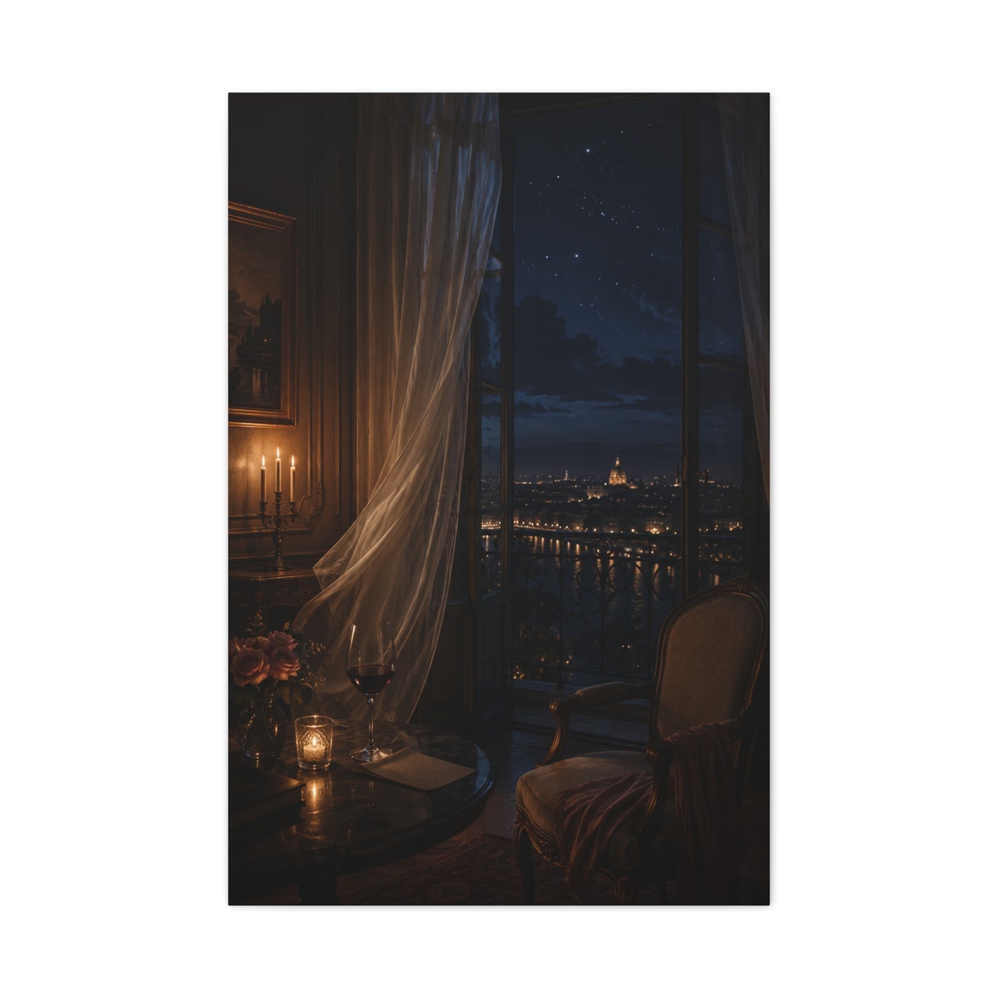 Candlelit Paris Night Romance Wall Art & Canvas Print