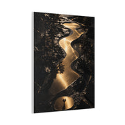 Sculptural Gold Golf Terrain Wall Art & Canvas Print