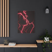 Neon Velvet Kiss Silhouette Wall Art & Canvas Print