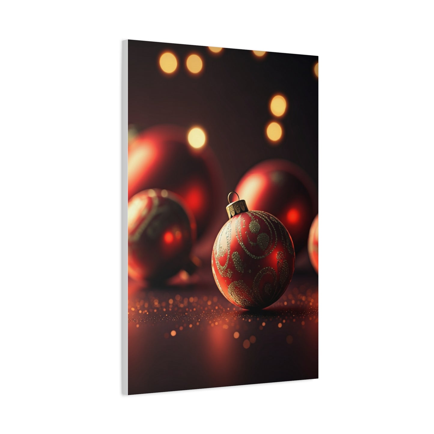 Red Christmas Baubles Festive Glow Wall Art & Canvas Print