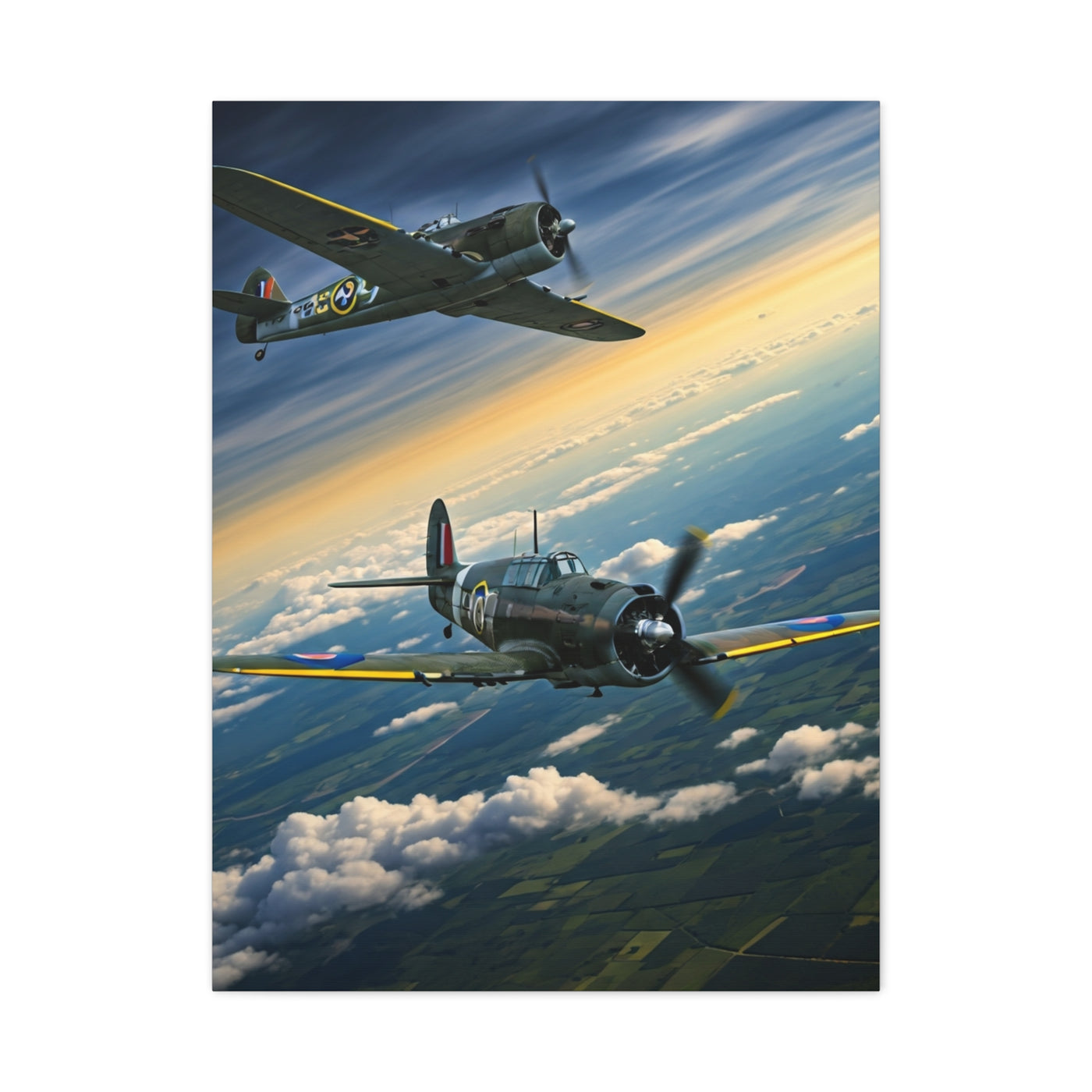 Vintage Warplanes Above the Clouds Wall Art & Canvas Prints