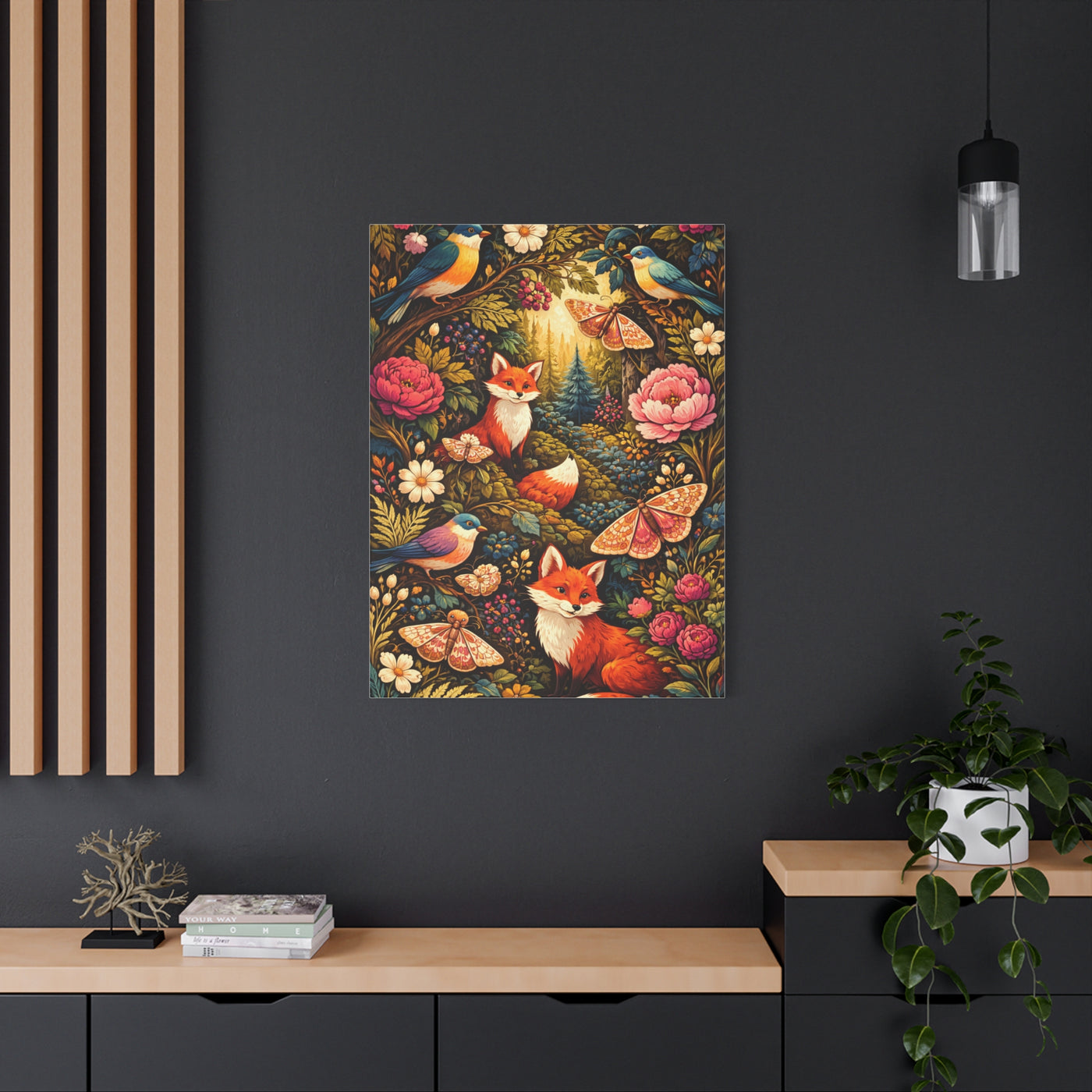 Quirky Maximalist Forest Creatures Wall Art & Canvas Print