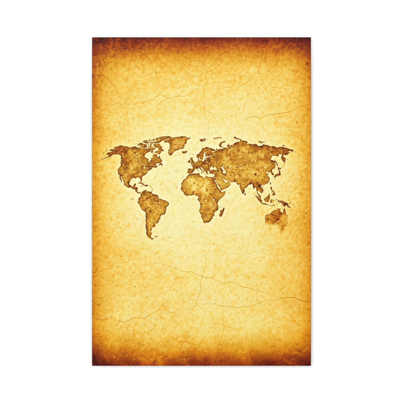 Sepia Continent Map Wall Art & Canvas Prints