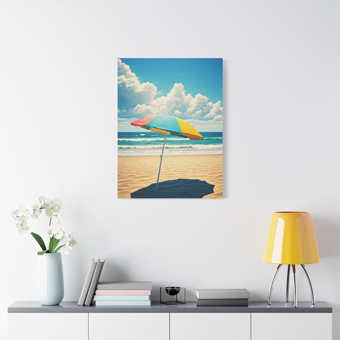 Summer Umbrella by the Shore Wall Art & Canvas Prints