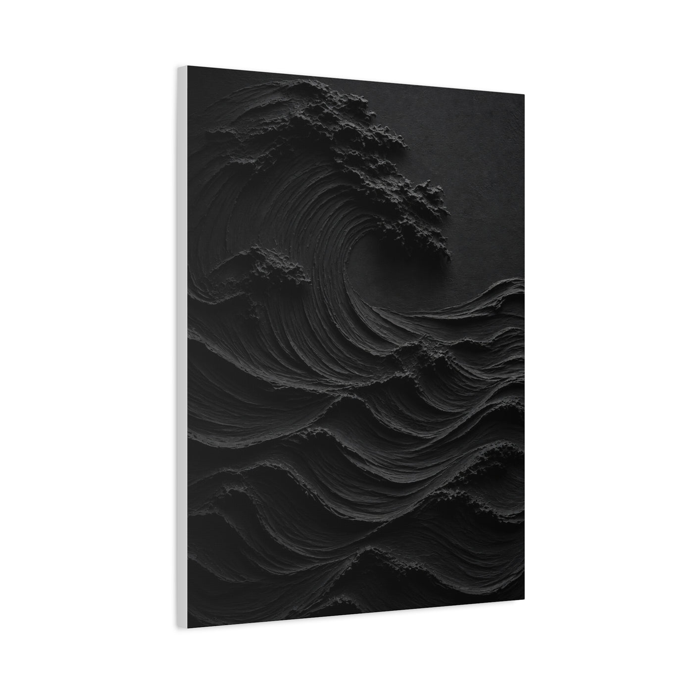 Dark Textured Wave Monochrome Statement Wall Art & Canvas Print